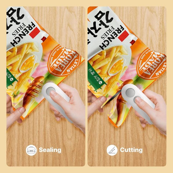 2-in-1 Mini Heat Sealing & Cutting Machine – USB Rechargeable Food Sealer