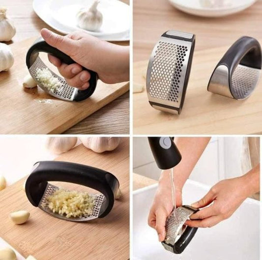 Stainless Steel Garlic Press Rocker – Easy to Use, Rust-Free Garlic Crusher with Anti-Slip Grip | Dishwasher Safe