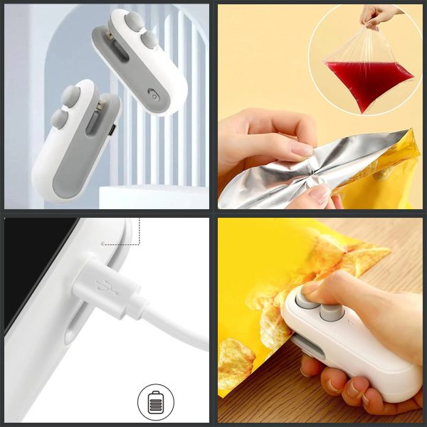 2-in-1 Mini Heat Sealing & Cutting Machine – USB Rechargeable Food Sealer